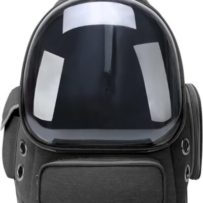 Cat Backpack Carrier for Cats and Small Dogs, Breathable Cat Bubble Backpack, Airline Approved Pet Travel Carrier for Hiking Camping Outdoor(Black)