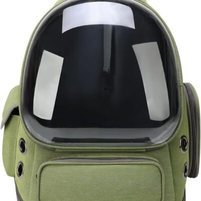 Cat Backpack Carrier for Cats and Small Dogs, Breathable Cat Bubble Backpack, Airline Approved Pet Travel Carrier for Hiking Camping Outdoor(Green)