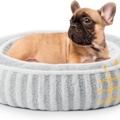 Pet Round Bed - Washable Non-Slip Soothing Sleep Dog Cat Bed