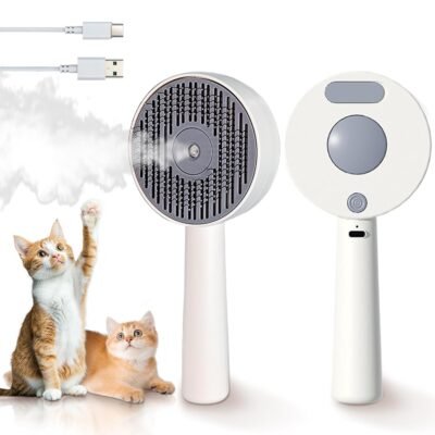 3-in-1 Pet Spray Hair Removal Comb, Self-cleaning and anti-static, rechargeable with water tank